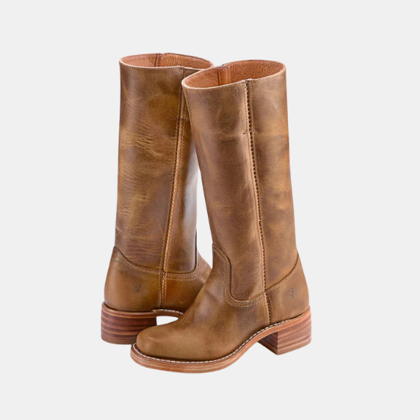 Dames Læderstøvler til Knæet Women Boots Tech Butik Lys brun 35