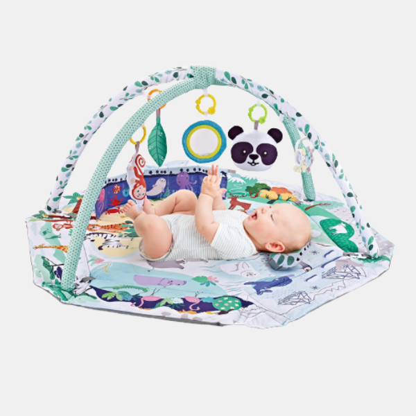 8-i-1 Baby Legetæppe – Interaktiv Sansestimulerende & Motorisk Udvikling Baby Activity Play Mat Tech Butik Safari