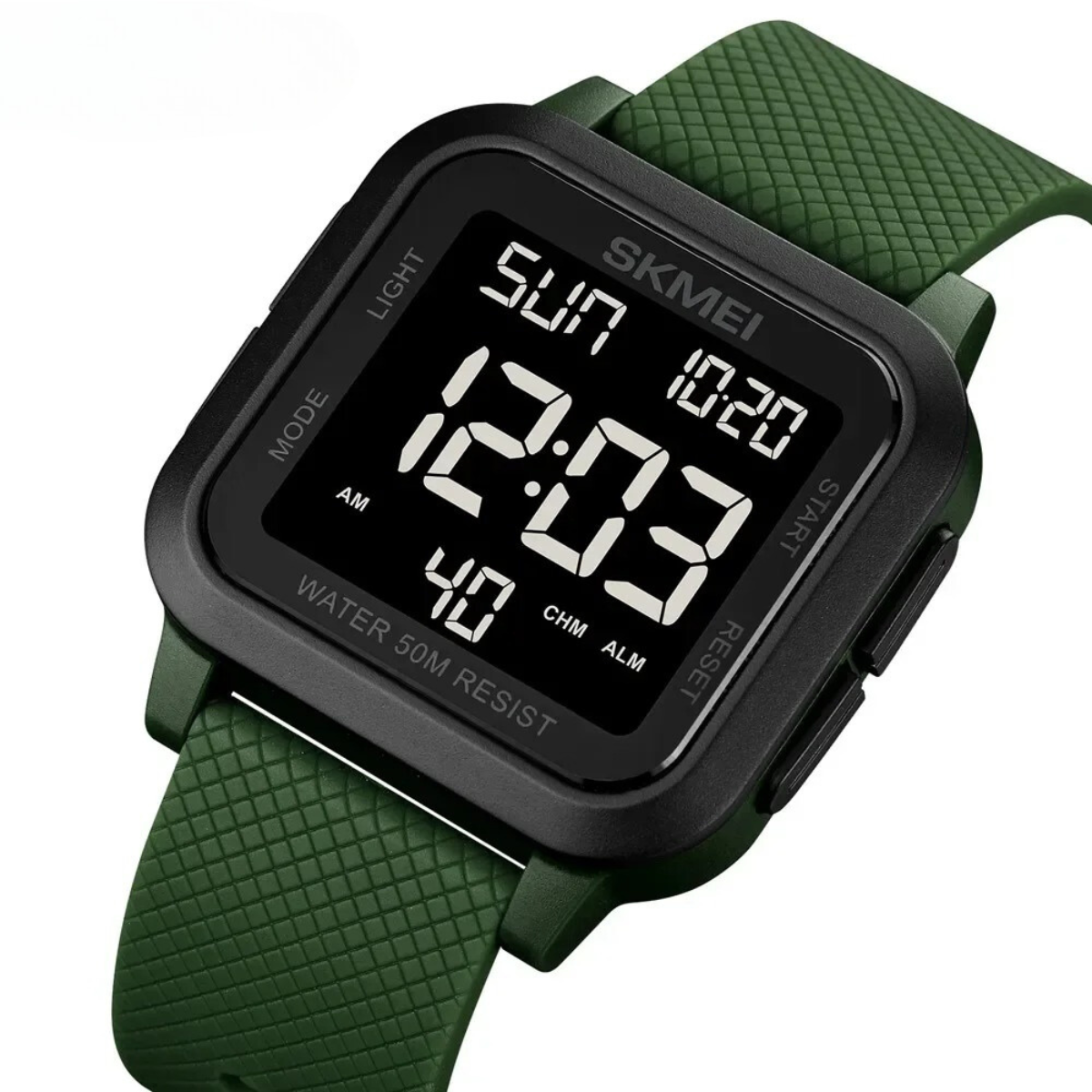 Digitalt Ur – Ergonomisk Rem for Komfort Hele Dagen Watches Tech Butik Grøn - Sort