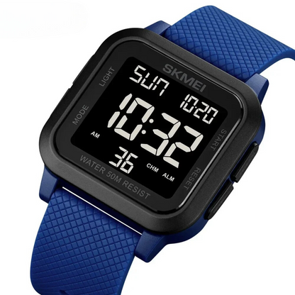 Digitalt Ur – Ergonomisk Rem for Komfort Hele Dagen Watches Tech Butik Blå - Sort