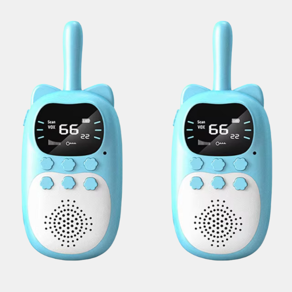 Børns Digitale Walkie-Talkier – 3 km Rækkevidde med LCD-display Digital Walkie Talkie Tech Butik 2 stk Blå