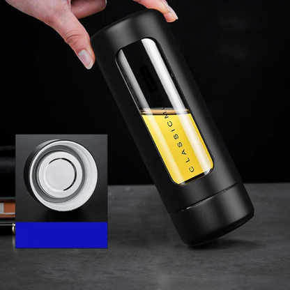 Dobbelvægget Glas Vandflaske med Låg – Isoleret Bærbar Tekop og Kaffekop kitchen accessory Tech Butik