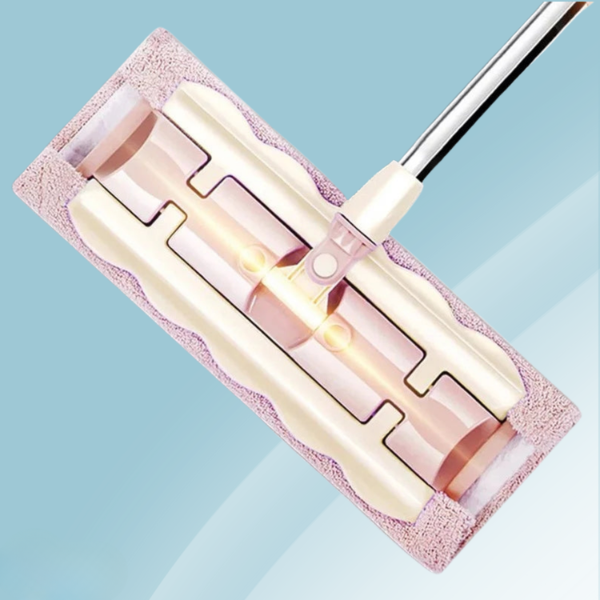 Teleskopisk flad gulvmoppe – Justerbart rengøringsværktøj til nem og effektiv gulvpleje Cleaning Tools Tech Butik Nordisk Pink Fladmopp (med 1 klud)