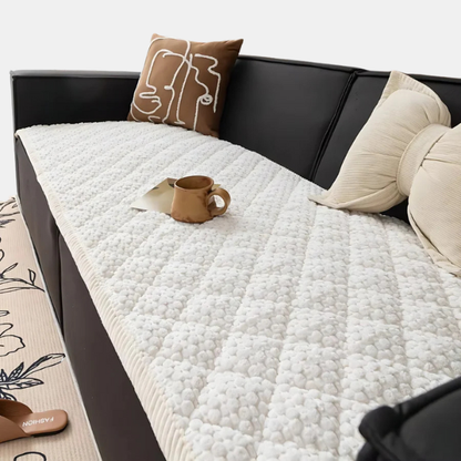 Kæledyrssikker Tekstureret Quiltet Sofa­beskytter – Holdbar Skærm mod Ridser, Pels og Spild Sofa Covers Tech Butik Elfenben lyksalighed 70 cm x 70 cm
