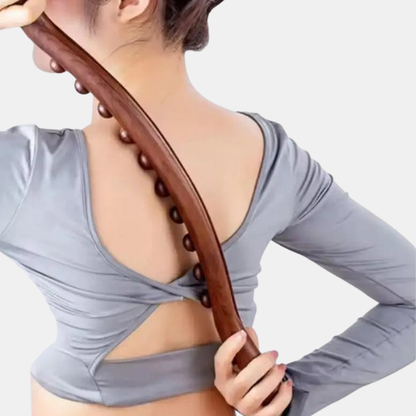 Bøgtræs Massage Stav med Perler – Naturlig Afslapningsterapi Manual Massage Tools Tech Butik