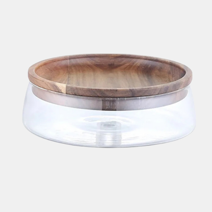 Moderne Glasmadbeholdere med Trælåg – Stilfuld Køkkenopbevaring kitchen accessory Tech Butik Stor