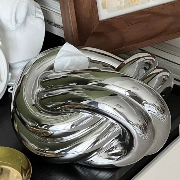 Moderne Keramisk Knude Silkepapiræske – Dekorativ Opbevaring af Servietter i Porcelæn Home & Decor Tech Butik