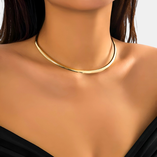Minimalistisk Guld Choker Halskæde – Elegant Enkelt-Bånd Design til Hverdagsstil Jewelry Tech Butik Sølv