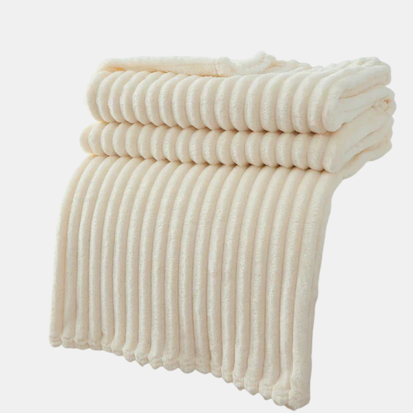 Bredstribet Flanel Fleece Tæppe – Blødt, Varmt og Ultra-Hyggeligt Cotton Blankets Tech Butik Lys gul 100x150cm