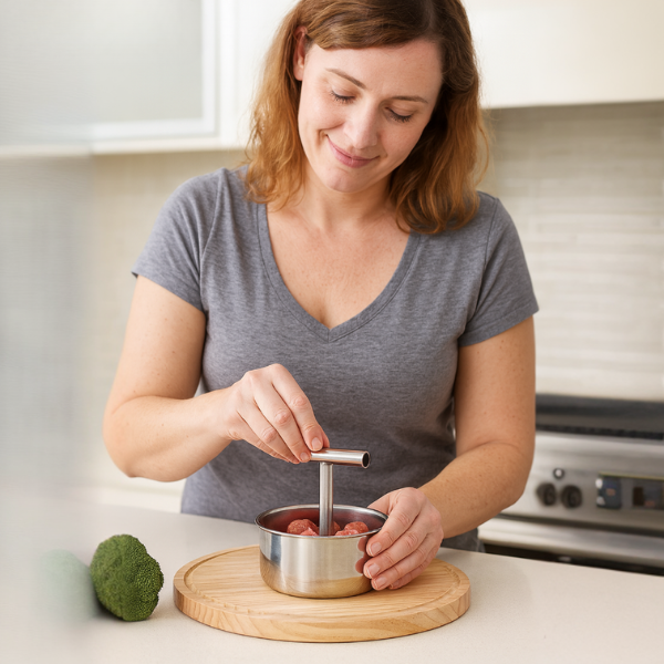 Kødbollemaskine i rustfrit stål - Hurtig og Ensartet Formning til Let Madlavning Kitchen & Dining Tech Butik