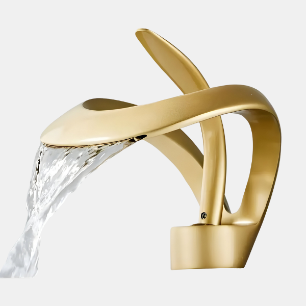 Minimalistisk Badeværelse Håndvaskarmatur – Elegant Design med Jævn Vandgennemstrømning Faucet Tech Butik Guld Vandhane