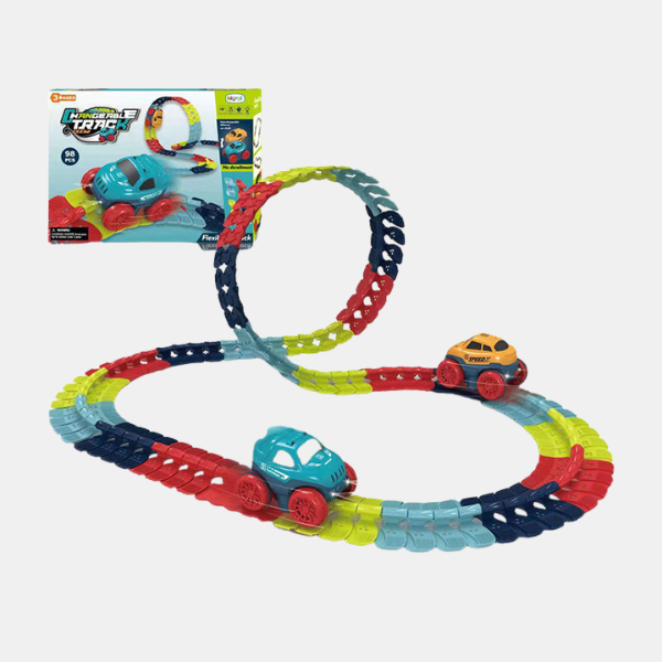 Gør-det-selv samlebanebillegetøj – Interaktiv sjov for børn Construction Set Toys Tech Butik 184 stk Sæt