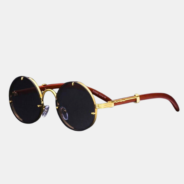 Klassiske Runde Stel-løse Solbriller – Vintage Stil med Moderne Klarhed Sunglasses Tech Butik Obsidian Solbriller