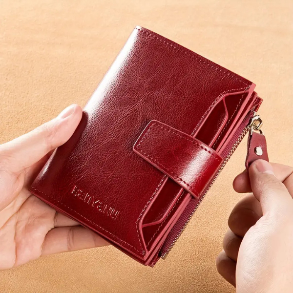 Kvinders Læder RFID-Blokerende Pung – Stilfuld Sikkerhed med Elegant Design Wallets Tech Butik