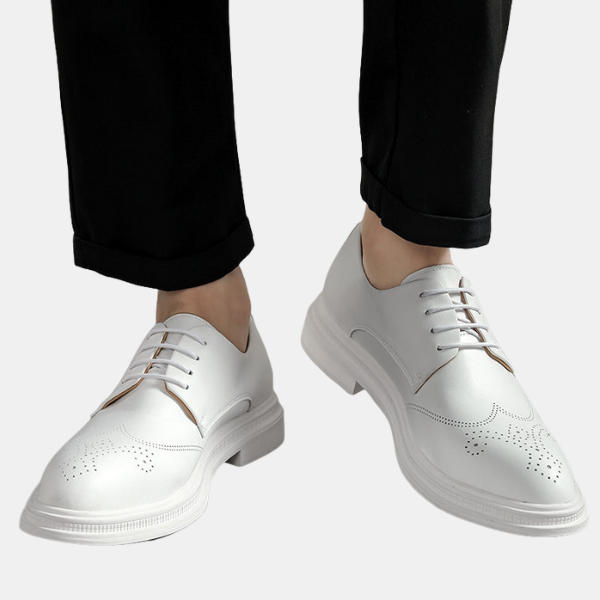 Klassiske Lædersko til Mænd – Elegant Formelt Fodtøj Men Shoes Tech Butik Hvid 39