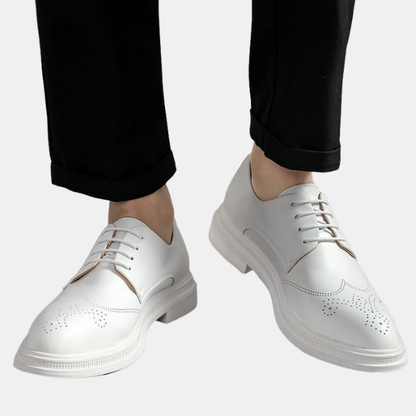 Klassiske Lædersko til Mænd – Elegant Formelt Fodtøj Men Shoes Tech Butik Hvid 39