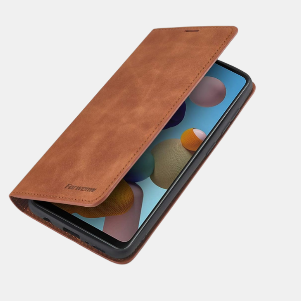 Magnetisk lædertelefonetui til Samsung – Stilfuld beskyttelse med sikker magnetlukning Unisex Wallet All-year Tech Butik Brun Galaxy S24 Ultra