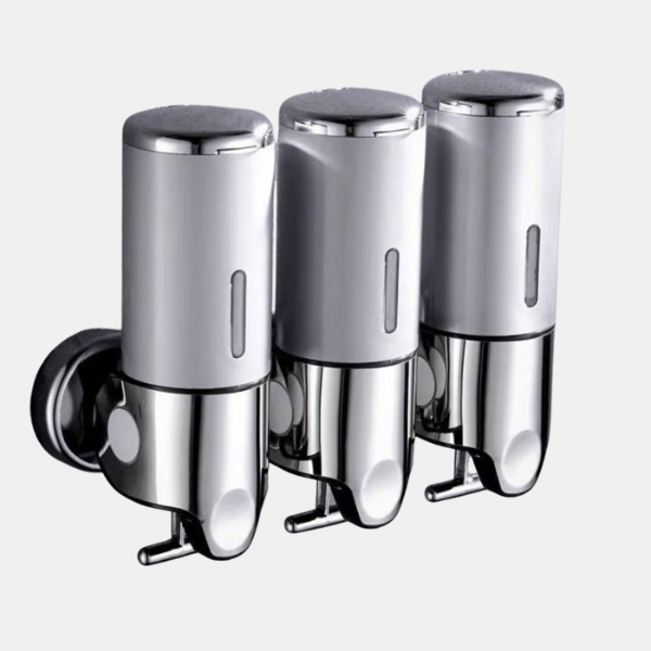 Minimalistisk Væghængt Sæbedispenser Sæt – Moderne Vægmontering til Badeværelset Soap Dispenser Tech Butik Sølv 3 stykker