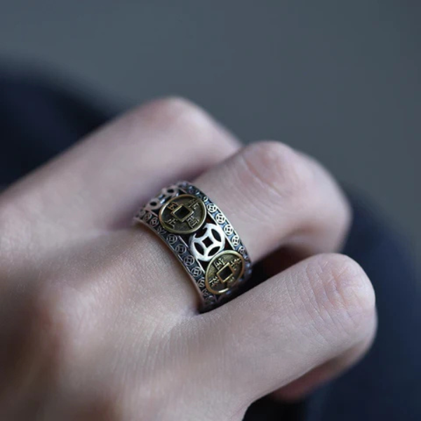 Fem Kejsere Mønt Rigdomsring – Symbol på Rigdom og Succes Jewelry Tech Butik