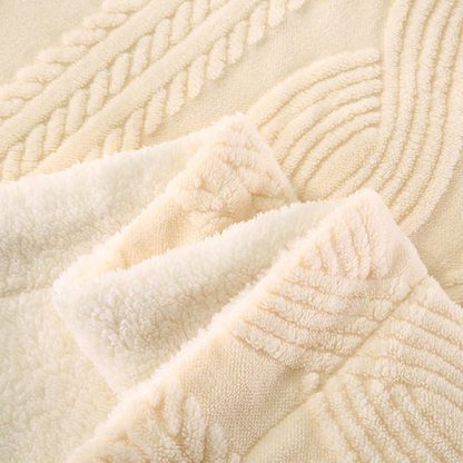 Elegant Dobbelt-sidet Lammeuldstæppe – Perfekt til Stue og Soveværelse Blankets Tech Butik