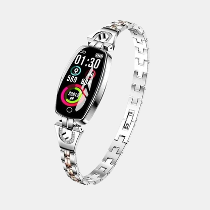 Elegant fitness-smartwatch til kvinder – Smart tracking med elegant stil Smart Watch Tech Butik Sølv Smartur