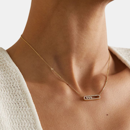 Elegant Halskæde med Bevægelses-Diamanter – Glitrende og Dynamisk Design Necklaces Tech Butik Guld