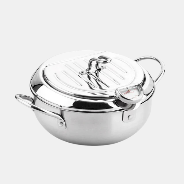 Frituregryde Pot med Indbygget Termometer – Perfekt Temperaturkontrol til Sprød Madlavning Kitchen & Dining Tech Butik 24cm