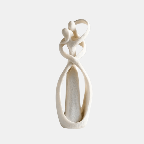 Tidløs Kærlighed Abstrakt Kunst Statue – Moderne Skulptur til Elegante Rum Home Decor Tech Butik Hvid 21.5 x 7 x 4.5 cm
