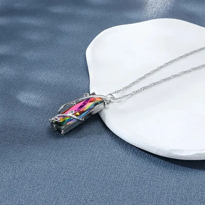 Regnbue Sten Træ Halskæde – Farverigt Symbol på Vækst & Harmoni Necklace Tech Butik