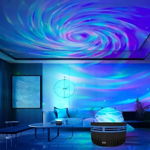 Nordlysprojektor – RGB Stemningslys med Musik-synkronisering & Fjernbetjening Projector Tech Butik Roterende version