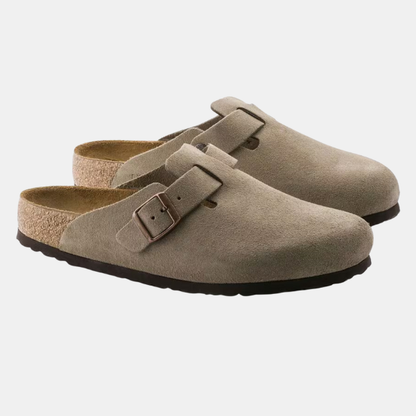 Anatomiske Komforttræsko i Ruskind – Premium Læder med Ergonomisk Støtte Women Sandals & Slippers Tech Butik Taupe 35