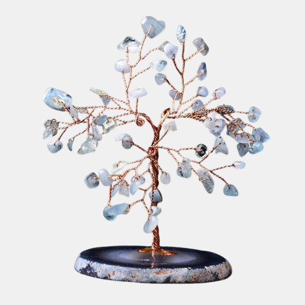 Aquamarine Sten Træ – Ro og Elegance i Krystalform Home & Decor Tech Butik