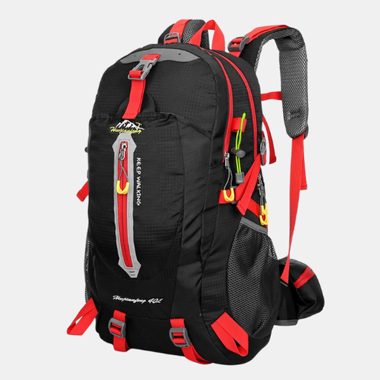 Rummelig 40L Rejserygsæk – Vandtæt Design til Camping og Eventyr Bags Tech Butik Sort-rød 52 × 33 × 20 cm