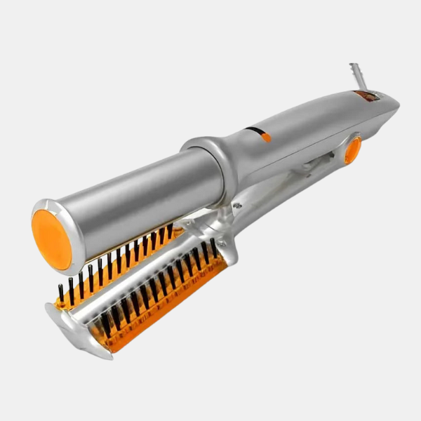 2-i-1 roterende hårbørste – ubesværet styling med krølle- og glattekraft Hair Brush Tech Butik Gul