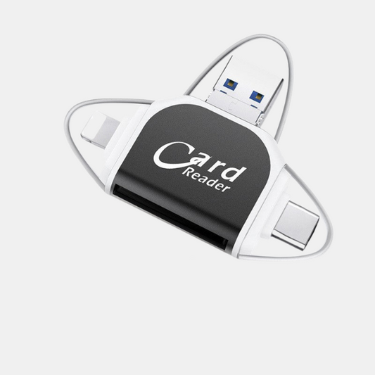 4-i-1 Universal Kortlæser – Hurtig og Pålidelig Dataoverførsel til Flere Korttyper Electronics & Gadgets Tech Butik Sort
