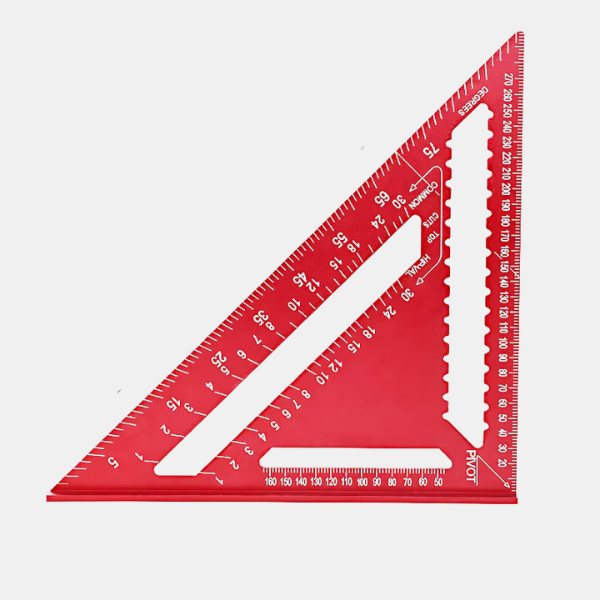 Træbearbejdnings Trekantslineal – Holdbart Design i Aluminiumlegering Measuring Tools Tech Butik Rød 30 cm