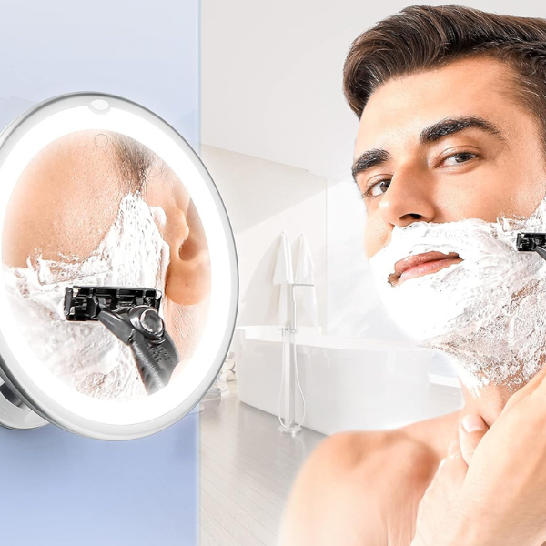 360° LED Spejl – Ultra-Klar 10x Forstørrelse med Fuld Rotation Mirror Tech Butik