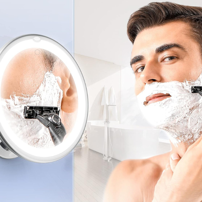 360° LED Spejl – Ultra-Klar 10x Forstørrelse med Fuld Rotation Mirror Tech Butik