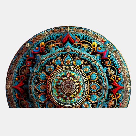 Dekorativ Mandala Gummimåtte – Holdbar Skridsikker Udendørs Måtte Doormats Tech Butik 1 Stykke 40 × 60cm