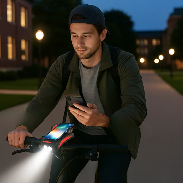 4-i-1 Cykellygte med Powerbank – 1500 Lumen LED for Klar og Pålidelig Natkørsel Power Bank Tech Butik