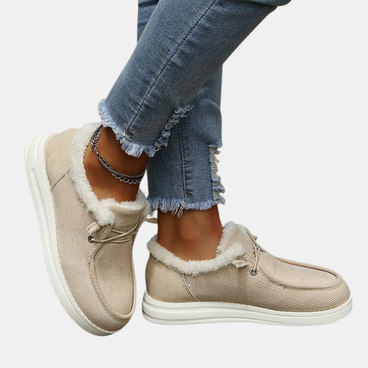 Dame Casual Slip-On Sko til Efterår og Vinter – Hyggelig og Stilfuld Komfort til Køligere Sæsoner Shoes Tech Butik Beige 36