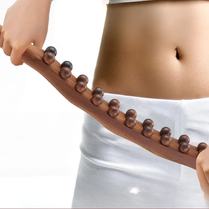 Bøgtræs Massage Stav med Perler – Naturlig Afslapningsterapi Manual Massage Tools Tech Butik