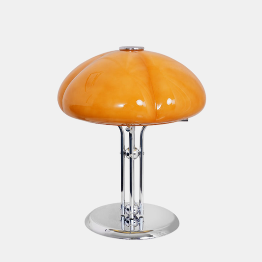 Stilfuld Quadrifoglio bordlampe – elegant firkløverdesign til unik hjemmebelysning Table lamp Tech Butik Orange og krom ∅ 11.8″ x H 14.2″ / Dia 30 cm x H 36cm US Stik