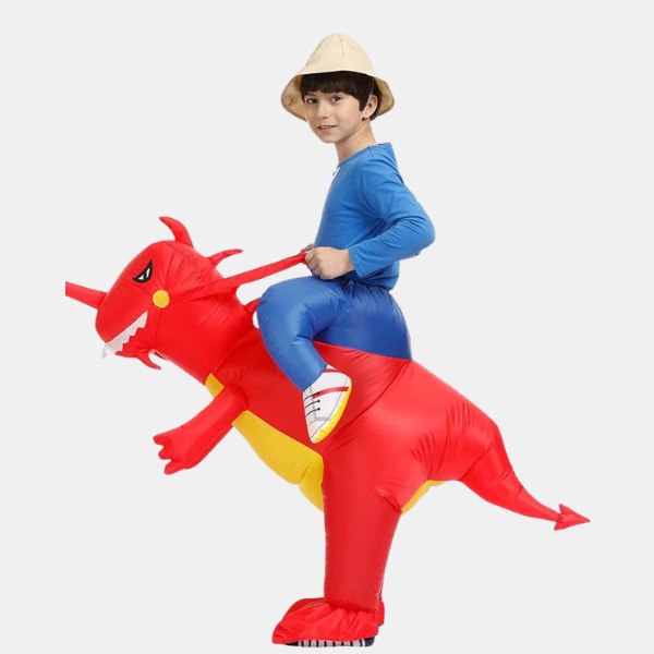 Oppusteligt Grabme Kostume – Holdbar, Vandafvisende Sjov til Voksne & Børn costume Tech Butik Rød Drage Barn