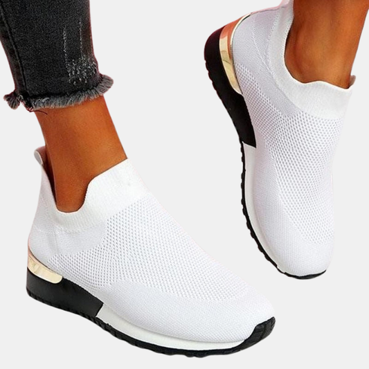 Casual Fleksible Slip-on Sneakers – Strækbar Pasform & åndbart Design Shoes Tech Butik Hvid 35