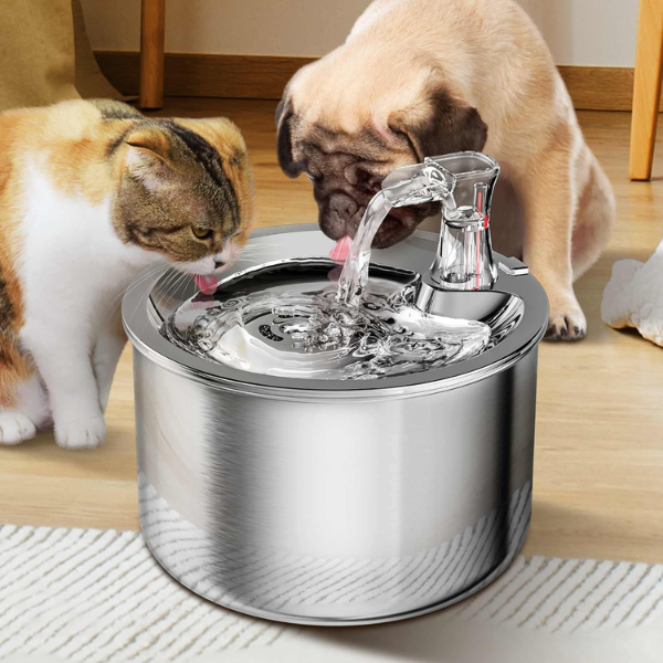 Smart Rustfrit Stål Kattevandfontæne – Automatisk Sensor & Rensende Filter Pets Tech Butik