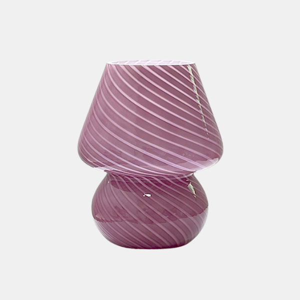 Moderne Bordlampe i Svampeform – Hyggelig og Dekorativ Belysning Lamps Tech Butik Lilla stribet