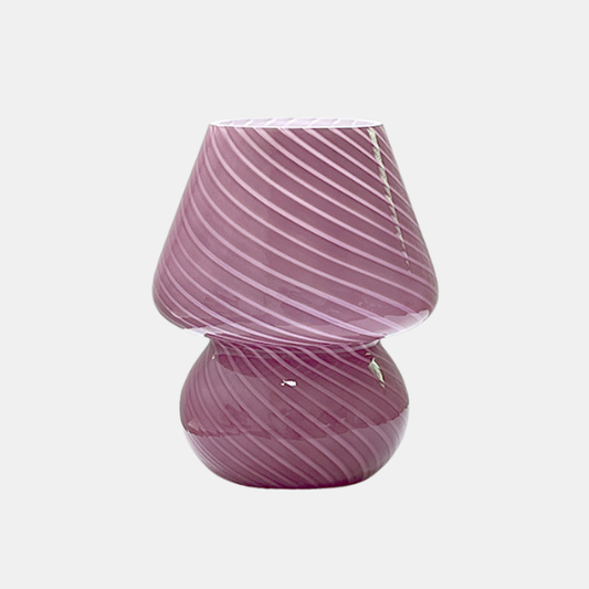 Moderne Bordlampe i Svampeform – Hyggelig og Dekorativ Belysning Lamps Tech Butik Lilla stribet