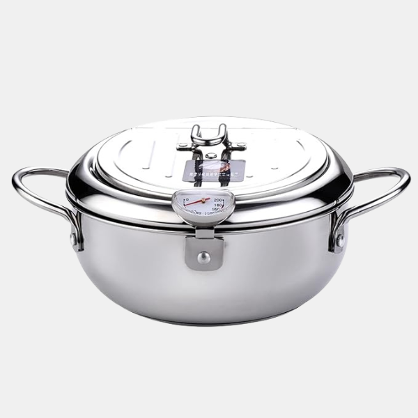 Frituregryde Pot med Indbygget Termometer – Perfekt Temperaturkontrol til Sprød Madlavning Kitchen & Dining Tech Butik 20cm