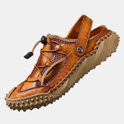 Herresandaler i Læder – Stilfuld Støtte til Afslappet Brug Sandals Tech Butik Brun 38